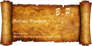 Boray Pongor névjegykártya
